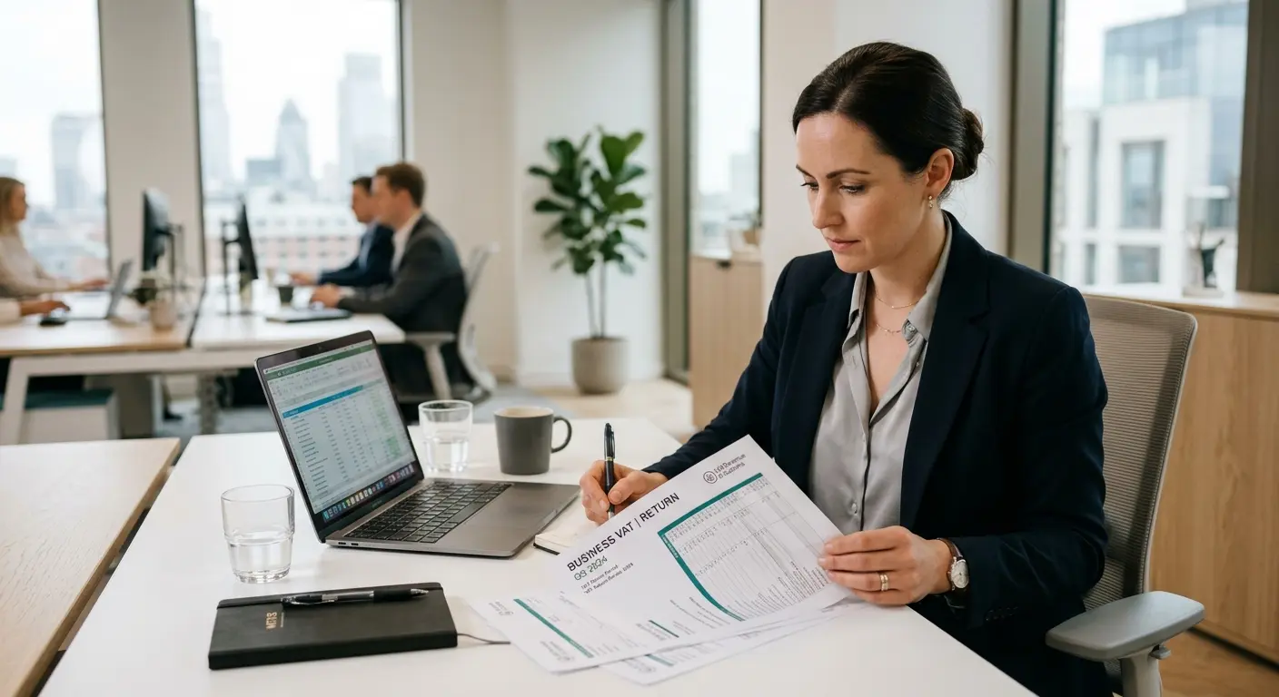 Professional reviewing financial documents